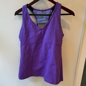 Athleta Purple Open-Back Tank with Built-In Bra
